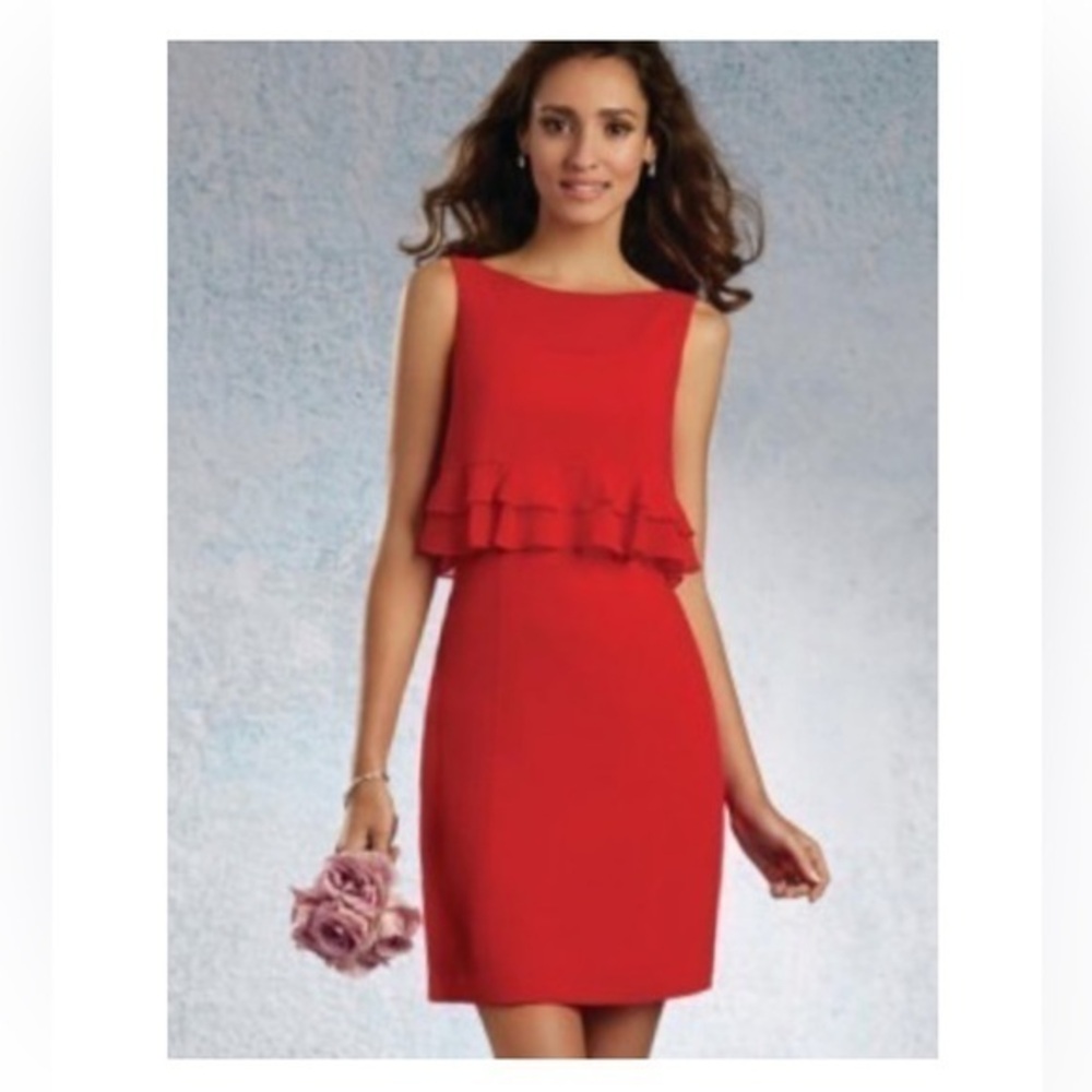 Alfred Angelo Cherry Red Sleeveless Cocktail Homecoming Formal Prom  Dress 8 NWT